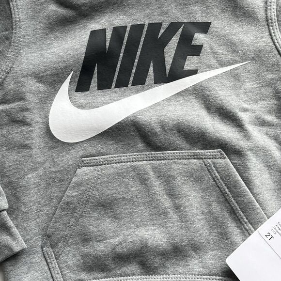 Nike Sportswear Club Fleece Hoodie & Joggers 2 Pc Set Boys Gray Just Do It Sz 2T - Picture 4 of 9